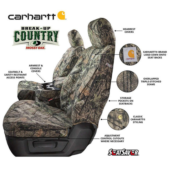 COVSSC2536CAMB - 2019-2022 Ford Ranger Mossy Oak Camo Carhartt SeatSaver Custom Seat Covers